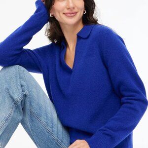 Polo Sweater in extra-soft yarn - Azurite Blue